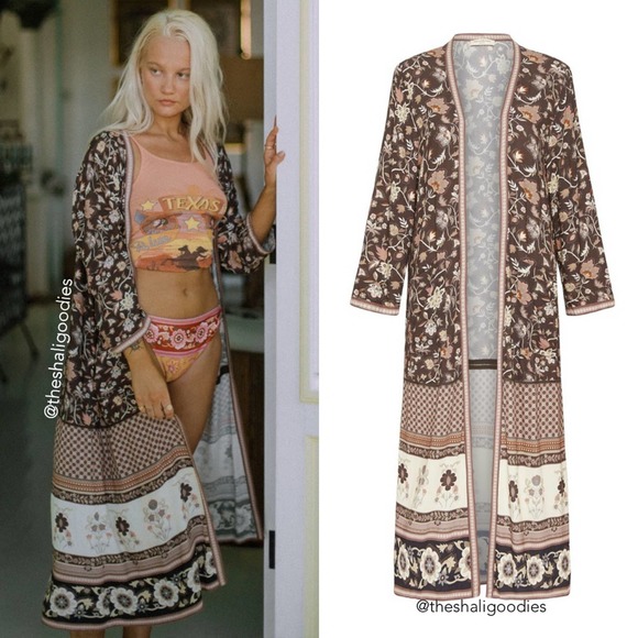 SPELL Portobello Road Duster Brown Floral Robe